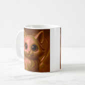 Niedliche Fantasiekatze Kaffeetasse (Vorderseite Links)