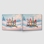 Niedliche Fantasievögel mit Weihnachtshüten. Gästebuch (Voll)