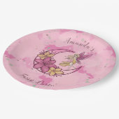 Niedliche Fantasiewelt auf der Moon Custom Paper P Pappteller (Schrägansicht)