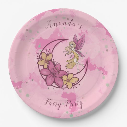 Niedliche Fantasiewelt auf der Moon Custom Paper P Pappteller (Vorderseite)