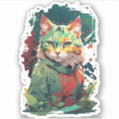 Niedliche Fantasy Color Splash Chat Design Aufkleber (Vorderseite)