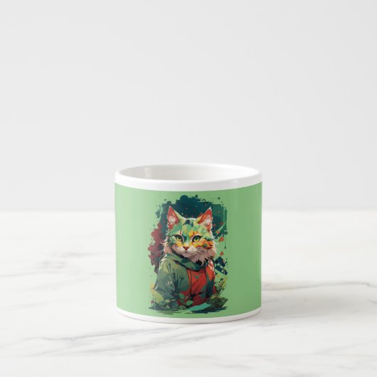 Niedliche Fantasy Color Splash Chat Design Espressotasse (Vorderseite)