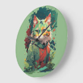 Niedliche Fantasy Color Splash Chat Design Große Wanduhr (Winkel)