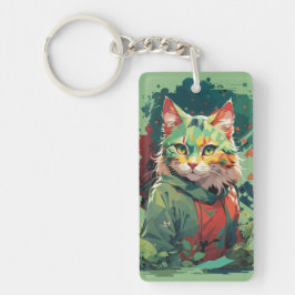 Niedliche Fantasy Color Splash Chat Design Schlüsselanhänger