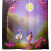 Niedliche Fantasy-Enten Duschvorhang (Vorderseite)
