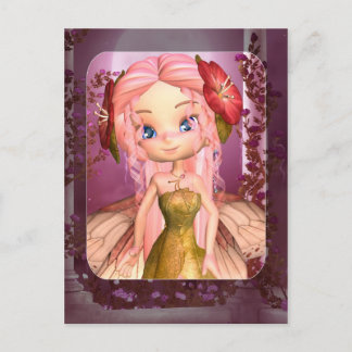 Niedliche Fantasy Fairy Cartoon - Postkarte Kunst,