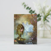 Niedliche Fantasy Fairy & Pegasus Glaube Zitat Postkarte (Stehend Vorderseite)