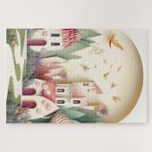 Niedliche Fantasy Fairy Town Hintergrund Puzzle (Horizontal)