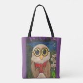 Niedliche Fantasy Reader Owl Folklorekunst Tasche (Rückseite)