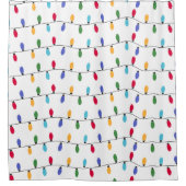 Niedliche Farb-String-Lichter Muster Weihnachten Duschvorhang (Vorderseite)