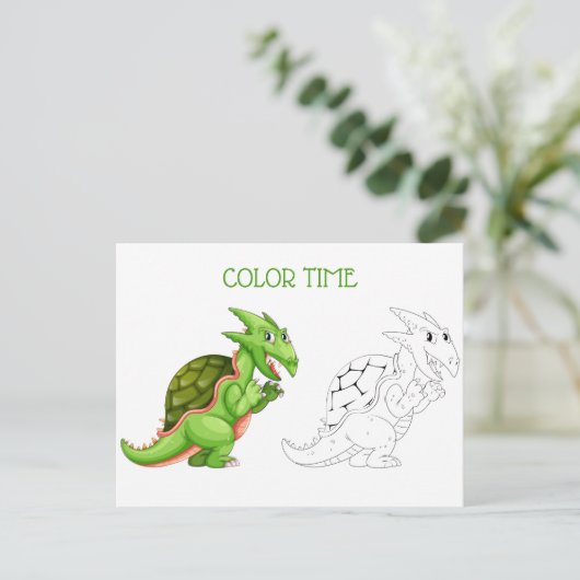 Niedliche Farbaktivität von grünen Pfirsichen und Postkarte (Stehend Vorderseite)