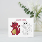 Niedliche Farbaktivität von Kindern - Rot und Brau Postkarte (Stehend Vorderseite)