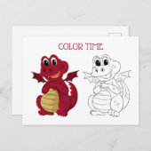 Niedliche Farbaktivität von Kindern - Rot und Brau Postkarte (Vorne/Hinten)