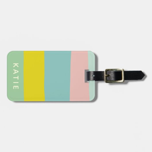 Niedliche Farbblockstreifen in schmalen Pasten Gepäckanhänger (Vorderseite horizontal)