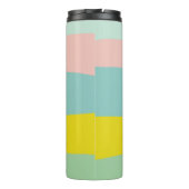 Niedliche Farbblockstreifen in schmalen Pasten Thermosbecher (Rückseite)