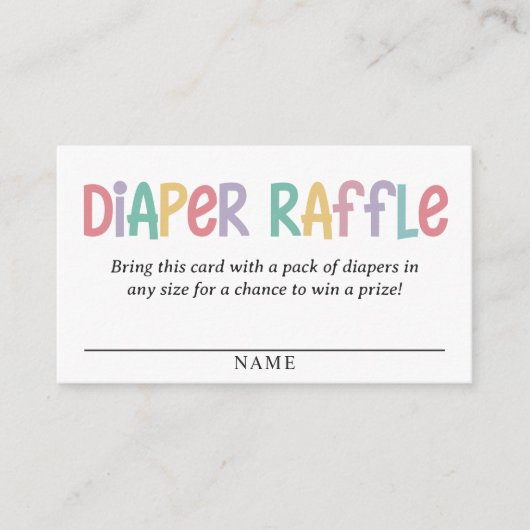 Niedliche Farbbriefe Windelwinddusche Begleitkarte (Vorderseite)