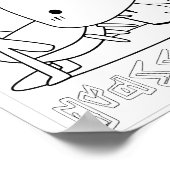 Niedliche Farbbugs Grasshopper Name Poster (Ecke)