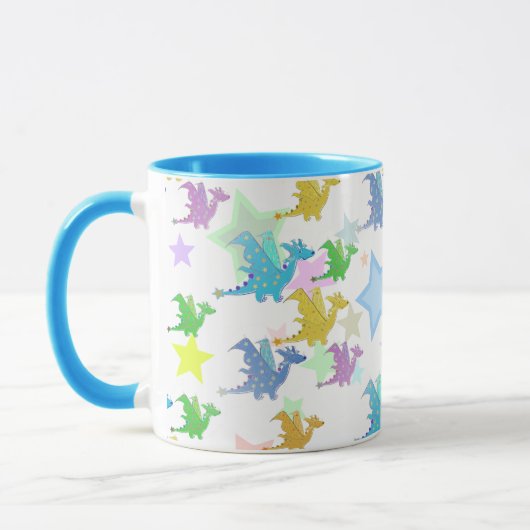 Niedliche Farbdrache-Muster-Tasse Tasse (Links)