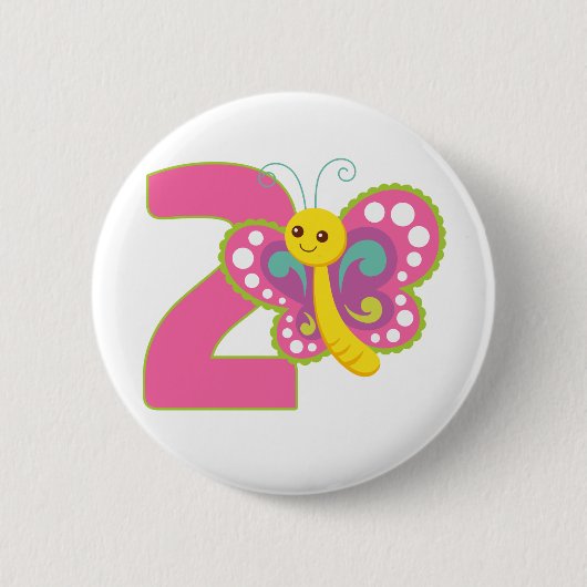 Niedliche Farbe #2 Butterfly Button (Vorderseite)