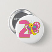 Niedliche Farbe #2 Butterfly Button (Vorne & Hinten)