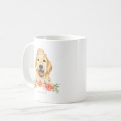 Niedliche Farbe Golden Retriever Peach Floral Kaffeetasse (Vorderseite Links)
