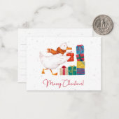 Niedliche Farbe Illustriert Gänsewein Weihnachten Mitteilungskarte (Vorderseite/Rückseite Beispiel)