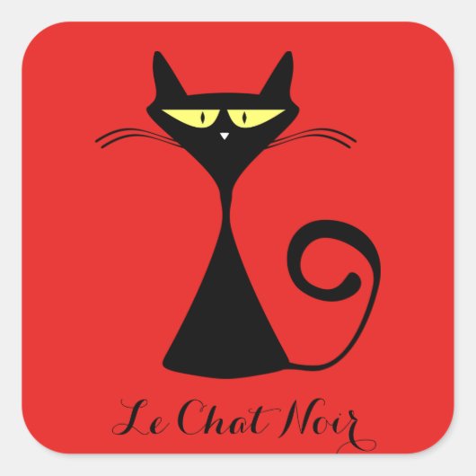 Niedliche Farbe Le Chat Noir Black Cat Stickers (Vorderseite)