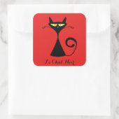 Niedliche Farbe Le Chat Noir Black Cat Stickers (Tasche)