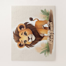 Niedliche Farbe Lion Personalisiert Kids Puzzle