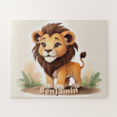 Niedliche Farbe Lion Personalisiert Kids Puzzle (Horizontal)