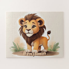 Niedliche Farbe Lion Personalisiert Kids Puzzle