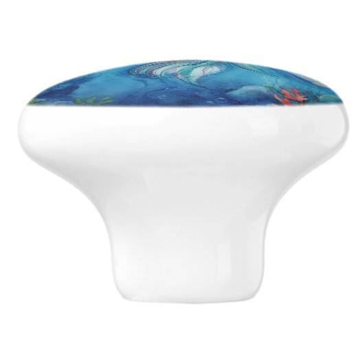 Niedliche Farbe Mermaid Unterwasser Keramikknauf (Seitenansicht)