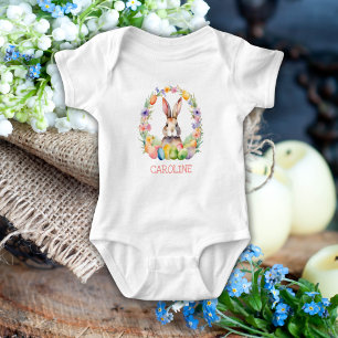 Niedliche Farbe Osterhase Name Baby Strampler