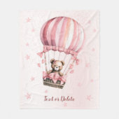 Niedliche Farbe Rosa Teddy Bär Heißluftballon Fleecedecke (Vorderseite)