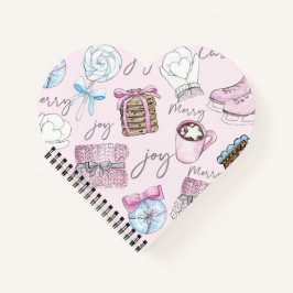 Niedliche Farbe Rosa Weihnachten Notizblock