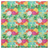 Niedliche Farbe Rot und Gelb Blütengrün Stoff (Muster)