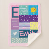 Niedliche Farbe Sie sind mein Baby in der Sunshine Sherpadecke (Vorderseite)