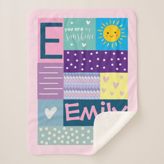 Niedliche Farbe Sie sind mein Baby in der Sunshine Sherpadecke (Vorderseite)