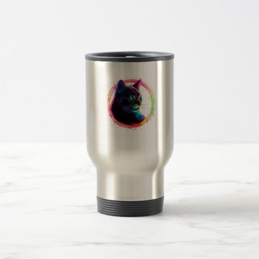 niedliche Farbe Vollkatzendesign Reisebecher (Mittel)