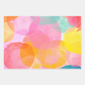 Niedliche Farbe Whimsischer Abstrakter Wasserfarbe Geschenkpapier Set (Vorderseite 3)