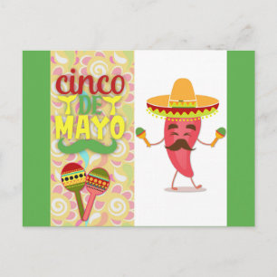 Niedliche Farben Cinco de Mayo Postkarte