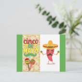 Niedliche Farben Cinco de Mayo Postkarte (Stehend Vorderseite)