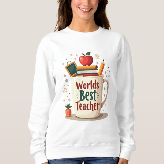 Niedliche Farben für den besten Lehrer der Welt Sweatshirt (Vorderseite)