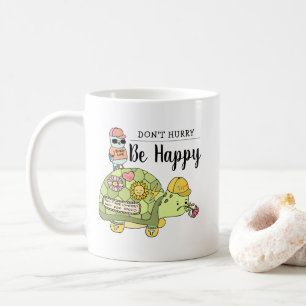 Niedliche Farben Kawaii Tortoise Cartoon Sei glück Kaffeetasse