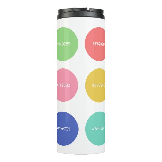 Niedliche Farben mit Hex Codes Designer-Schuster Thermosbecher (Rückseite)