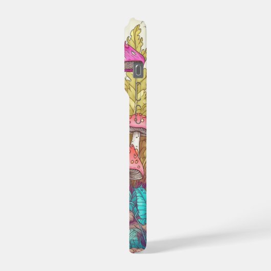 Niedliche Farben Pilzhaus Kunst iPhone Hülle (Linke Seite)