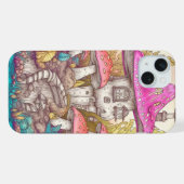 Niedliche Farben Pilzhaus Kunst iPhone Hülle (Rückseite (Horizontal))