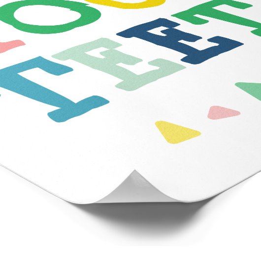 Niedliche Farben Pinsel Ihre Zähne Spaß Kinder Bad Poster (Ecke)