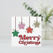 Niedliche Farben Retro Starry Frohe Weihnachten (Stehend Vorderseite)