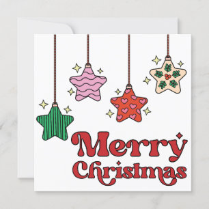 Niedliche Farben Retro Starry Frohe Weihnachten